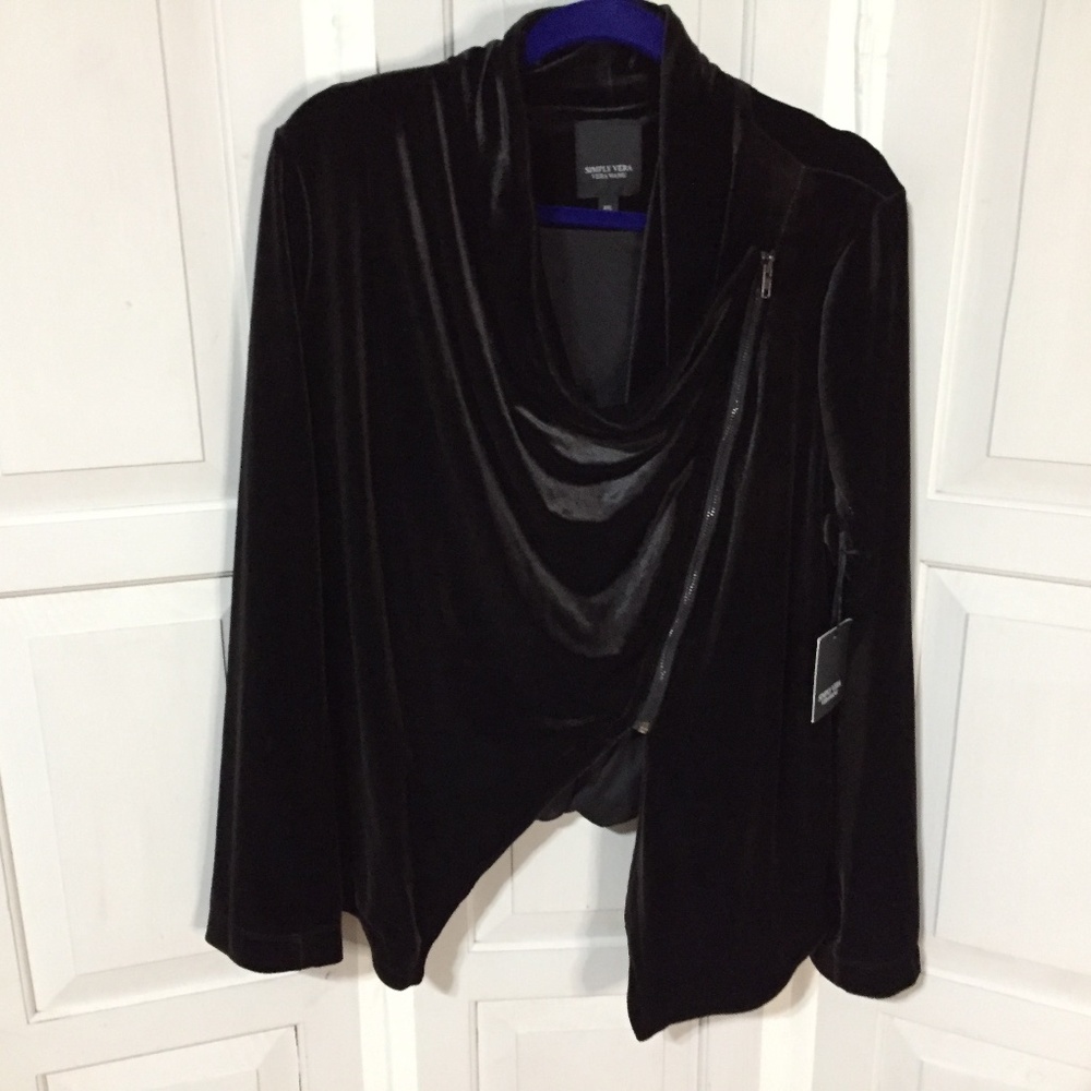 Simply Vera Vera Wang Black Drape Jacket